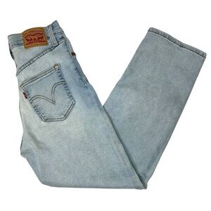 Levi's Women's Ribcage Straight Ankle Jeans 26 x 27 Light Wash Denim High Rise‎